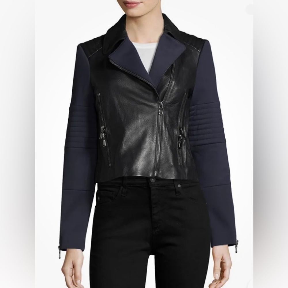 JBrand Aiah lamb leather moto jacket. Size Small